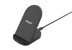 Front. Energizer - Max 15W Qi Certified Universal Wireless Charging Stand - USB-C Cable Included (QC 3.0 or Power Deliver adapter REQUIRED) - Black.