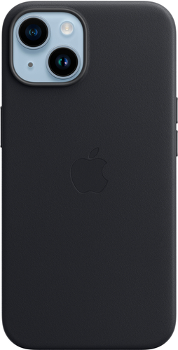 Apple - iPhone 14 Leather Case with MagSafe - Midnight