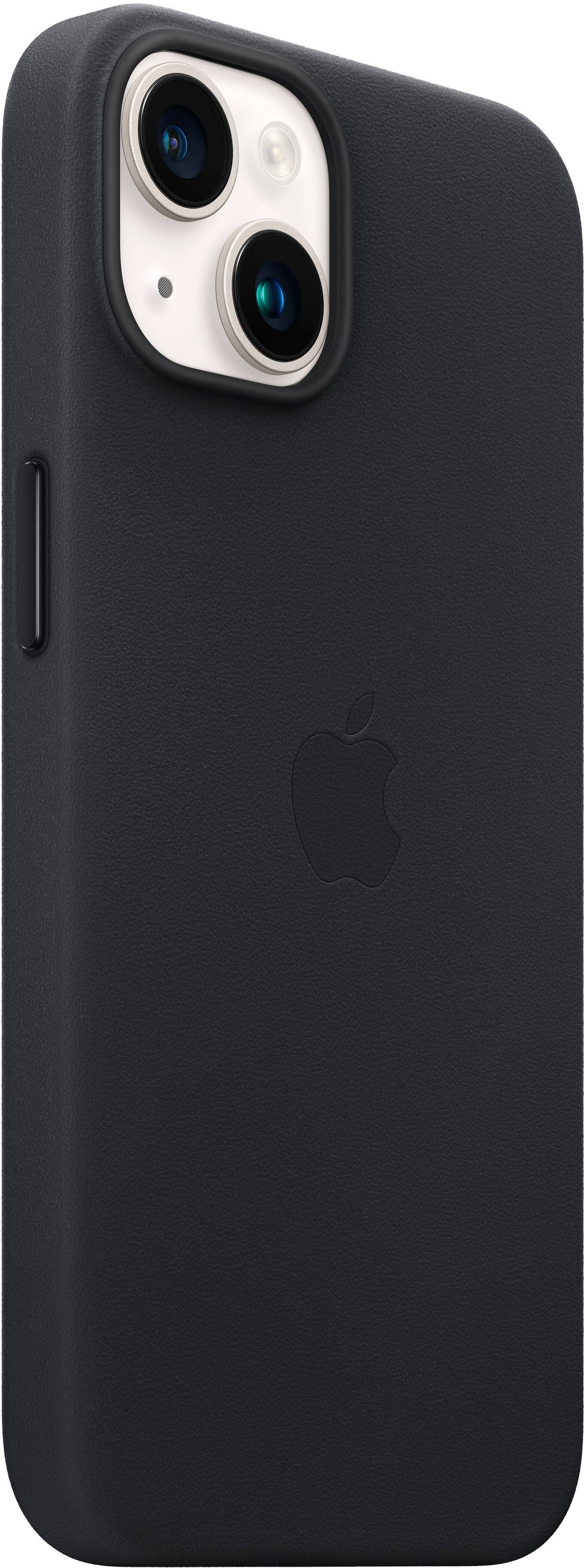 Alt View 3. Apple - iPhone 14 Leather Case with MagSafe - Midnight.