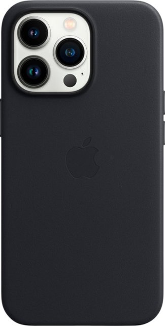 Front Zoom. Apple - iPhone 13 Pro Leather Case with MagSafe - Midnight.