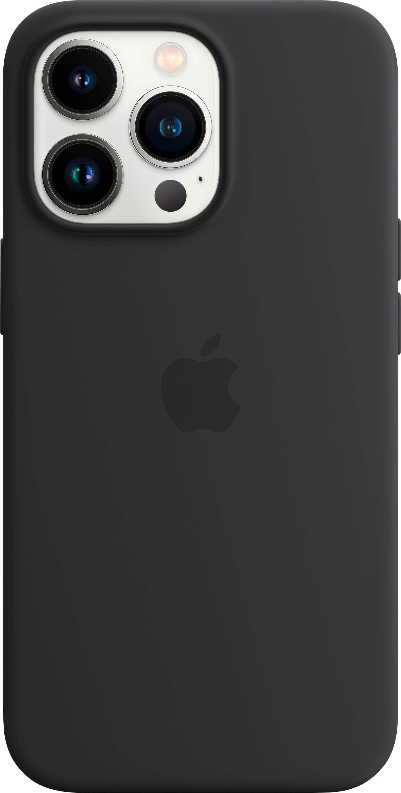 Front. Apple - iPhone 13 Pro Silicone Case with MagSafe - Midnight.