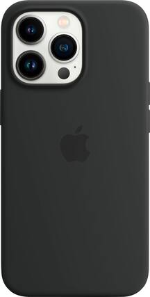 Front. Apple - iPhone 13 Pro Silicone Case with MagSafe - Midnight.