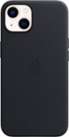 Apple - iPhone 13 Leather Case with MagSafe - Midnight - Front_Zoom