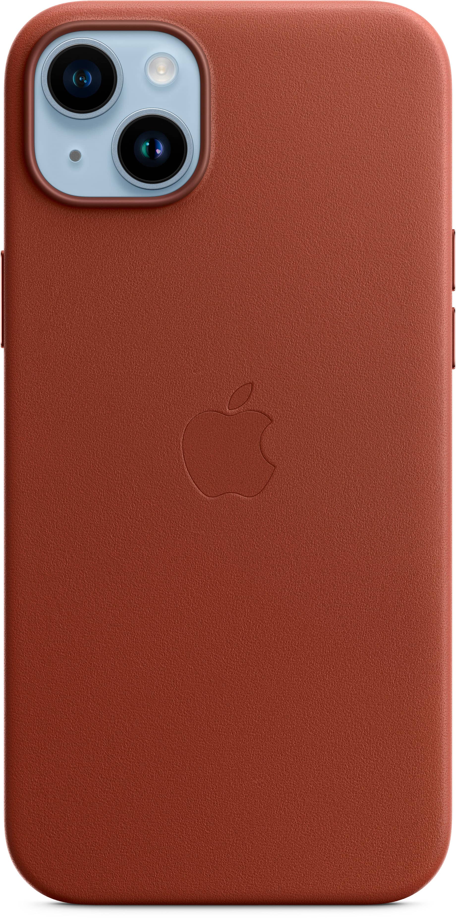 Front. Apple - iPhone 14 Plus Leather Case with MagSafe.