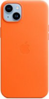Apple - iPhone 14 Plus Leather Case with MagSafe - Orange - Front_Zoom