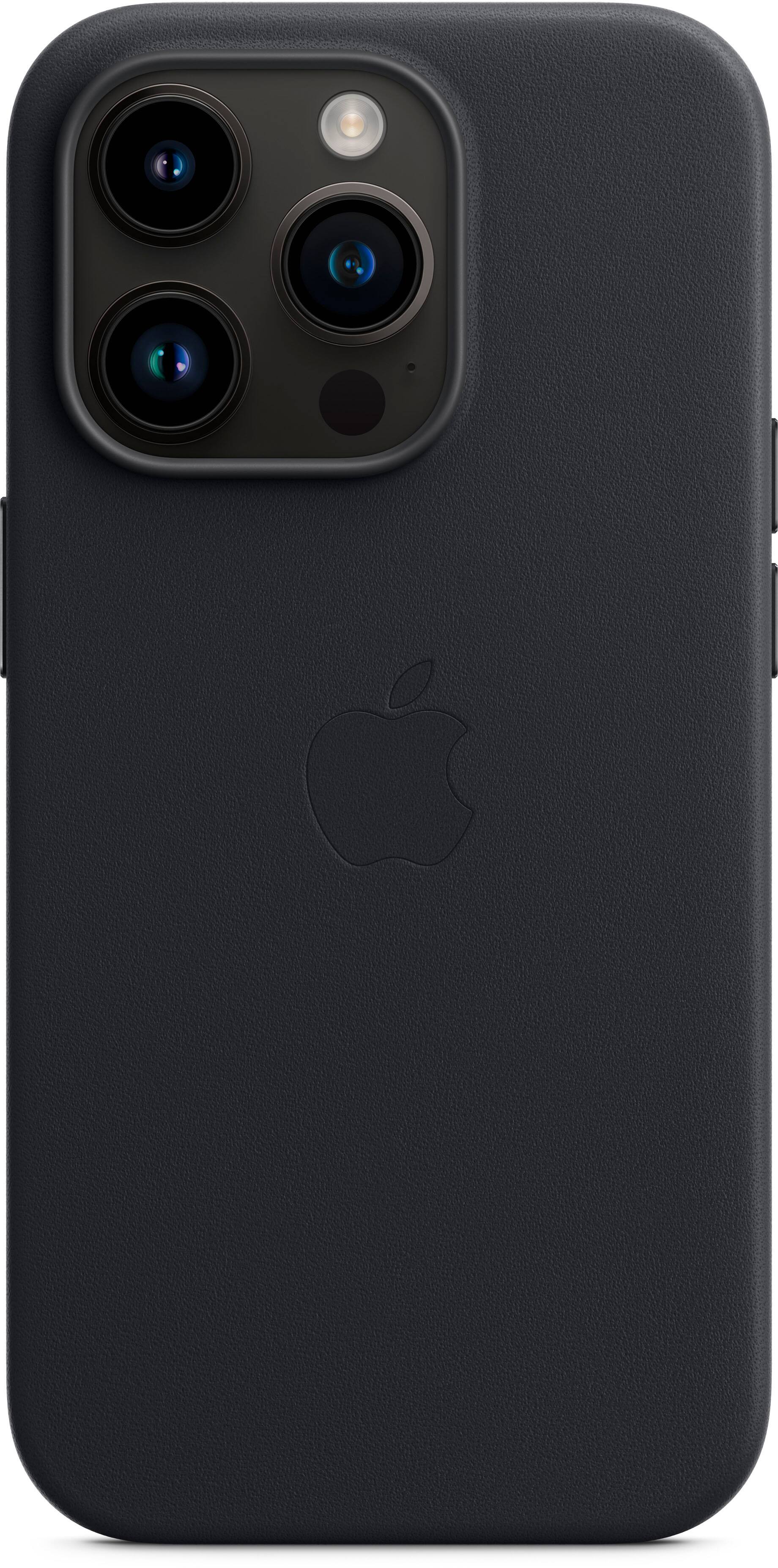 Alt View 1. Apple - iPhone 14 Pro Leather Case with MagSafe - Midnight.