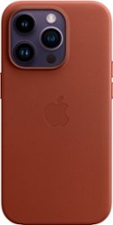 Apple - iPhone 14 Pro Leather Case with MagSafe - Umber - Front_Zoom