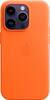 Apple - iPhone 14 Pro Leather Case with MagSafe - Orange-Front_Standard