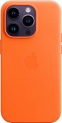 Apple - iPhone 14 Pro Leather Case with MagSafe - Orange - Front_Zoom