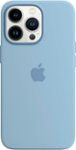 Front. Apple - iPhone 13 Pro Max Silicone Case with MagSafe - Blue Fog.