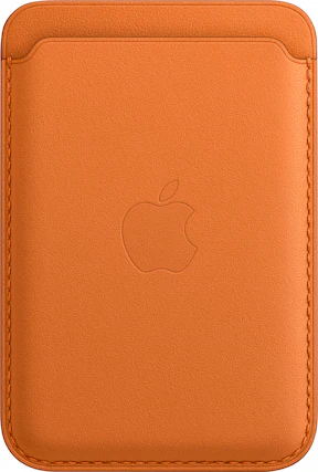 Front. Apple - iPhone Leather Wallet with MagSafe - Golden Brown.