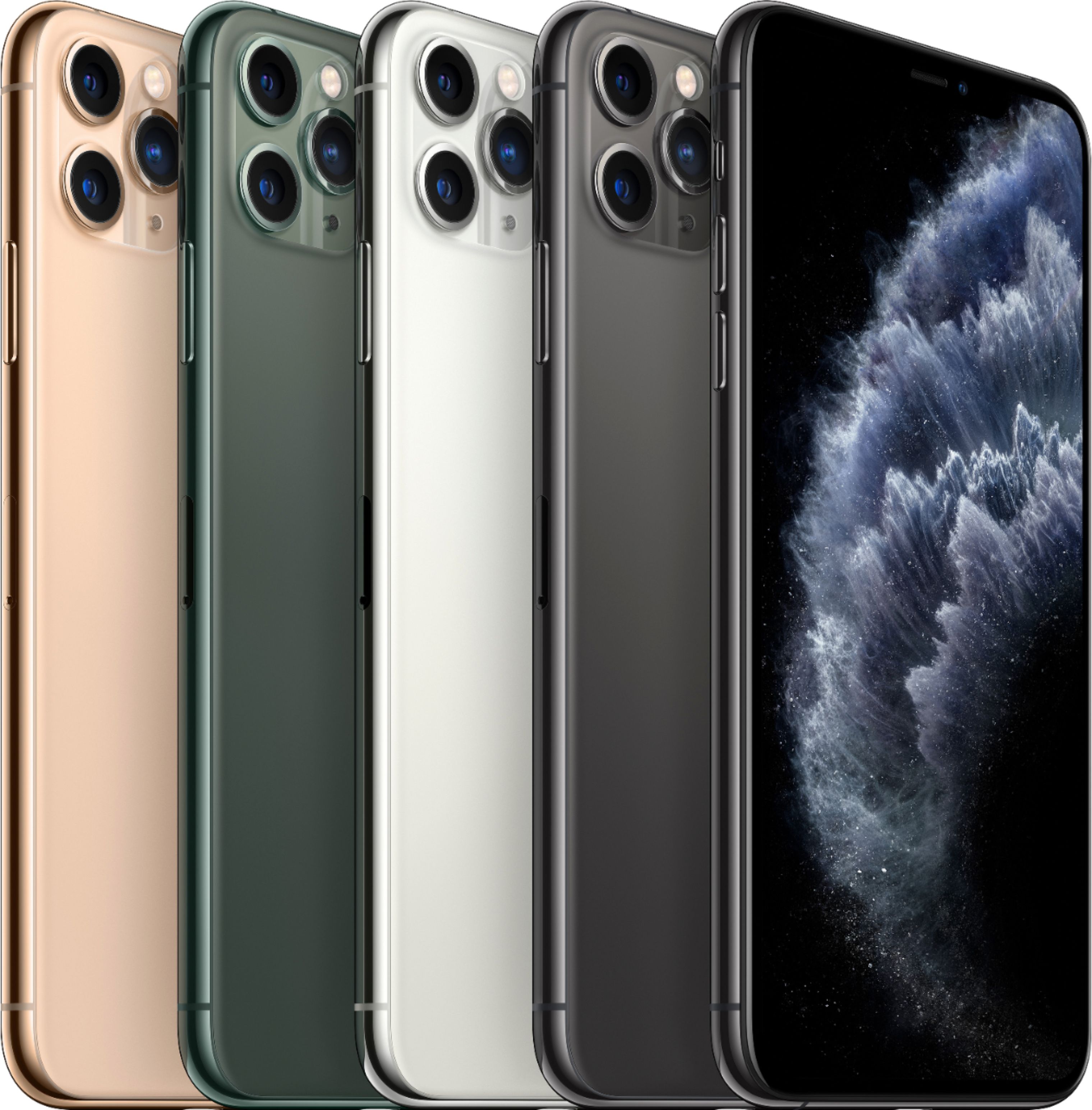 Apple Iphone 11 Pro Max 64gb Midnight Green At T Mwh22ll A Best Buy