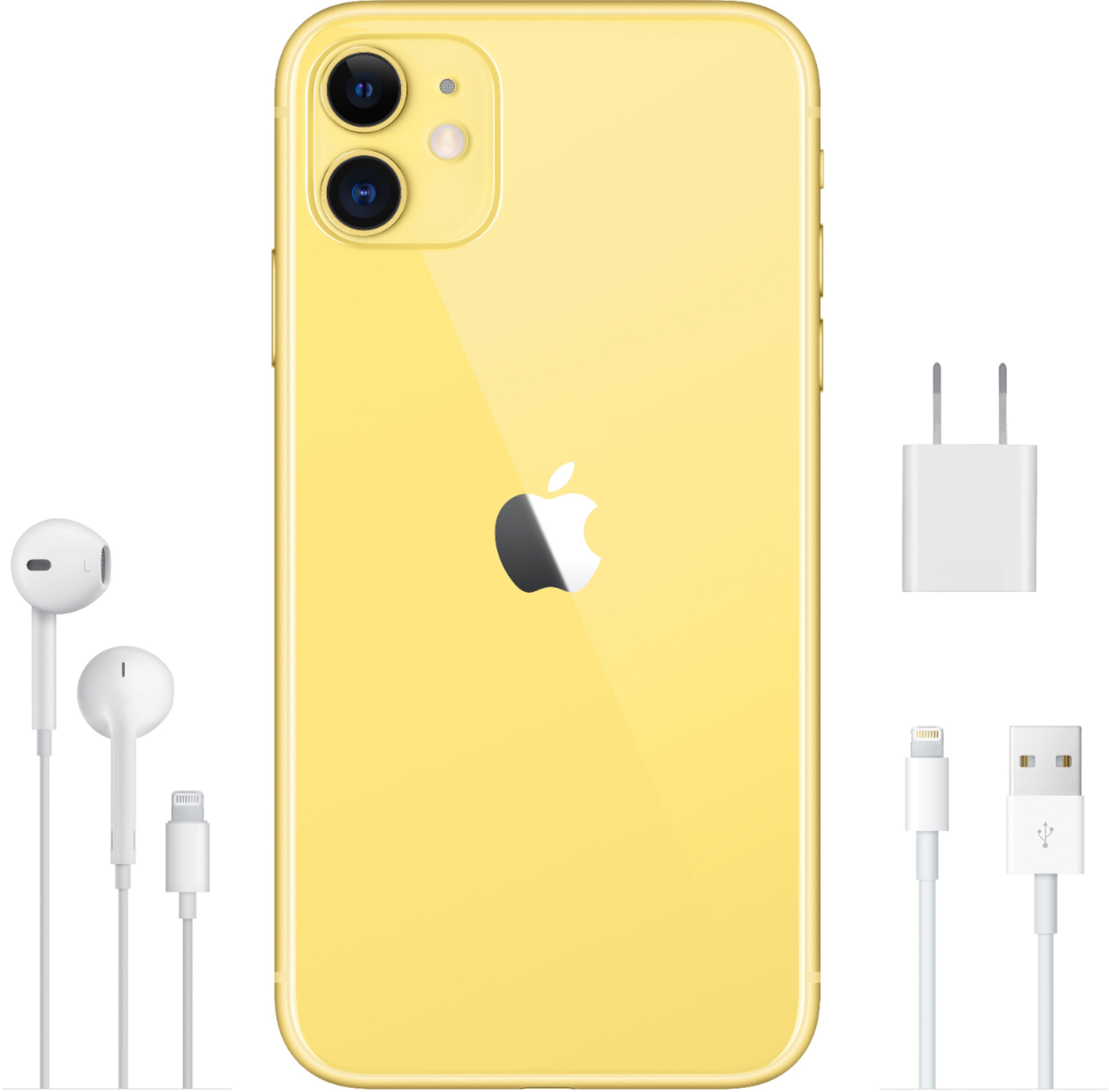 Apple - iPhone 11, versión de EE. UU., 64GB, amarillo - AT&T (renovado)