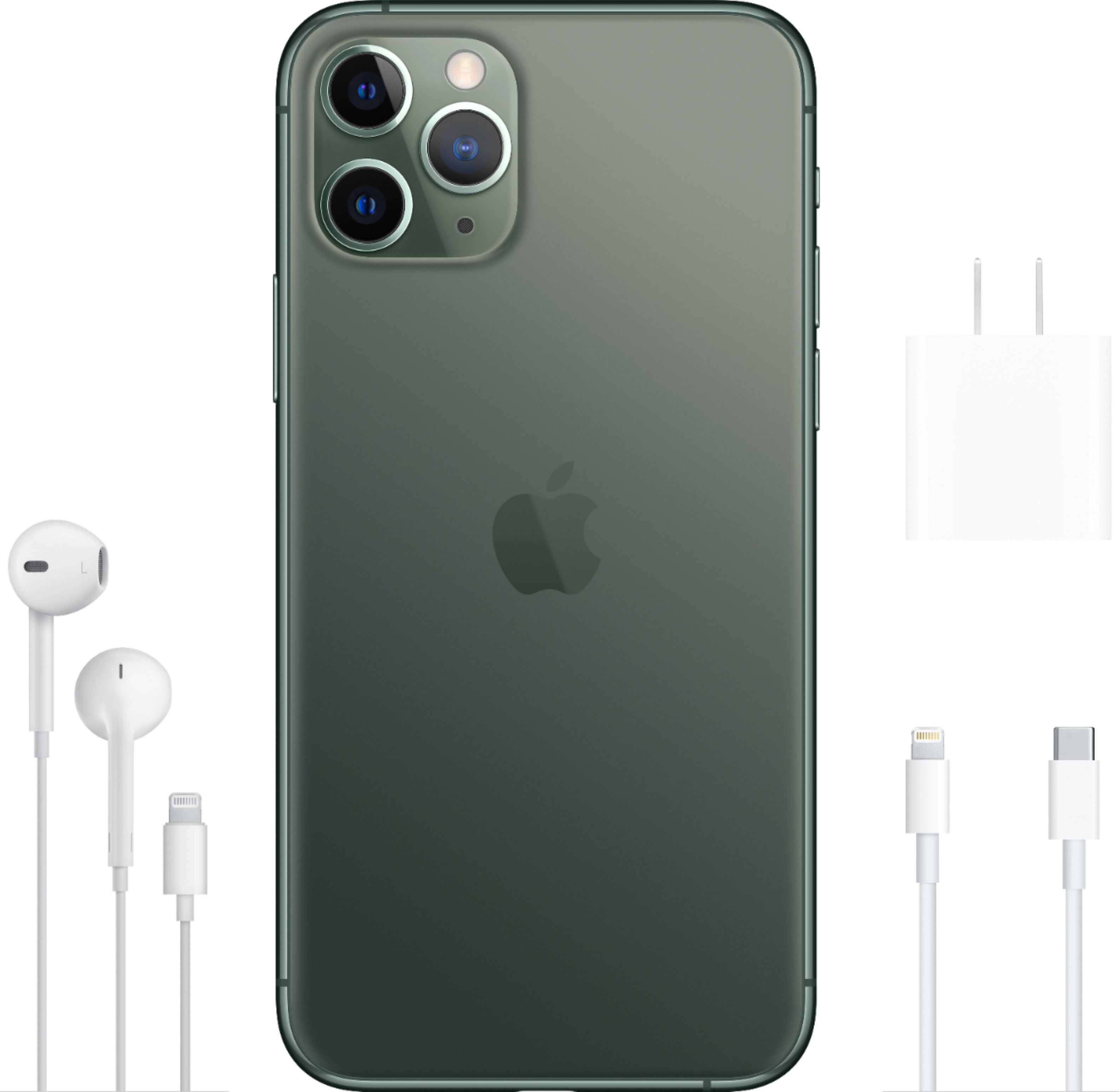 Apple Iphone 11 Pro 256gb Midnight Green At T Mwcq2ll A Best Buy
