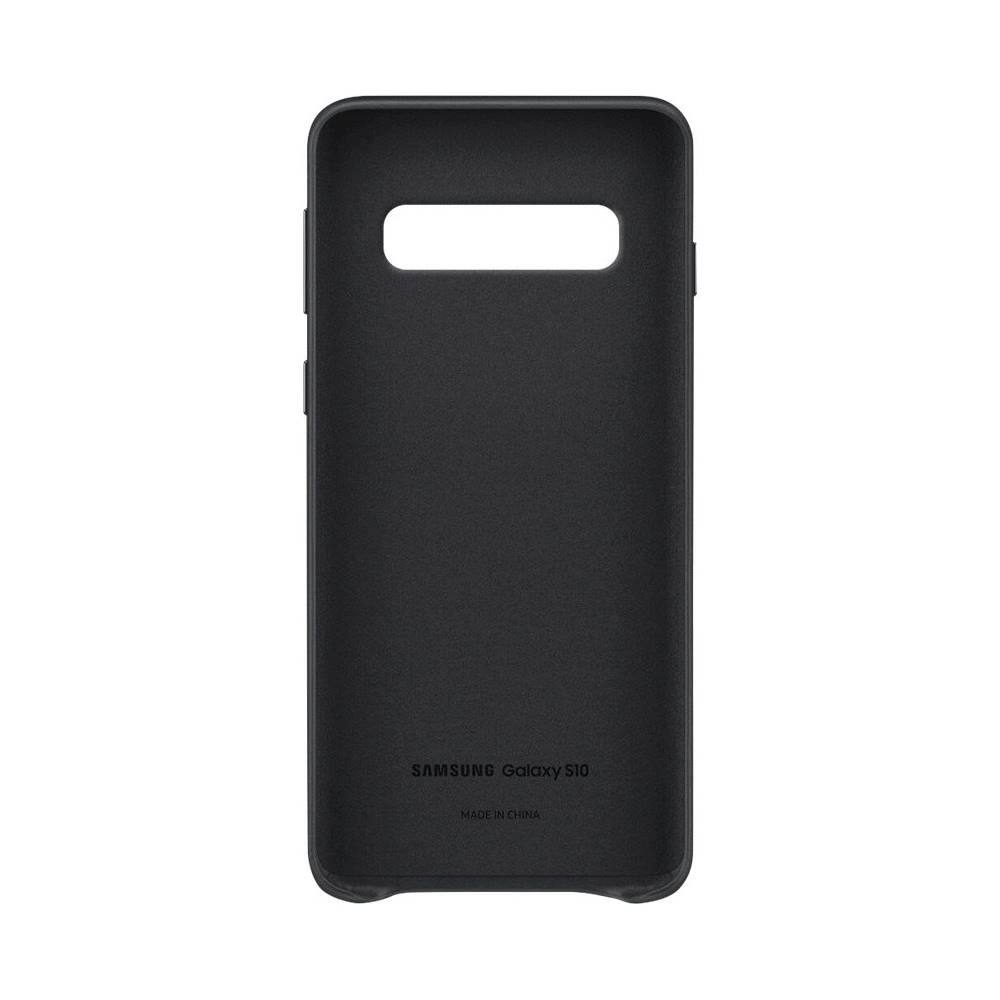 Alt View 3. Samsung - Leather Back Cover Case for Galaxy S10, S10 (Unlocked) and S10 Enterprise Edition - Black.