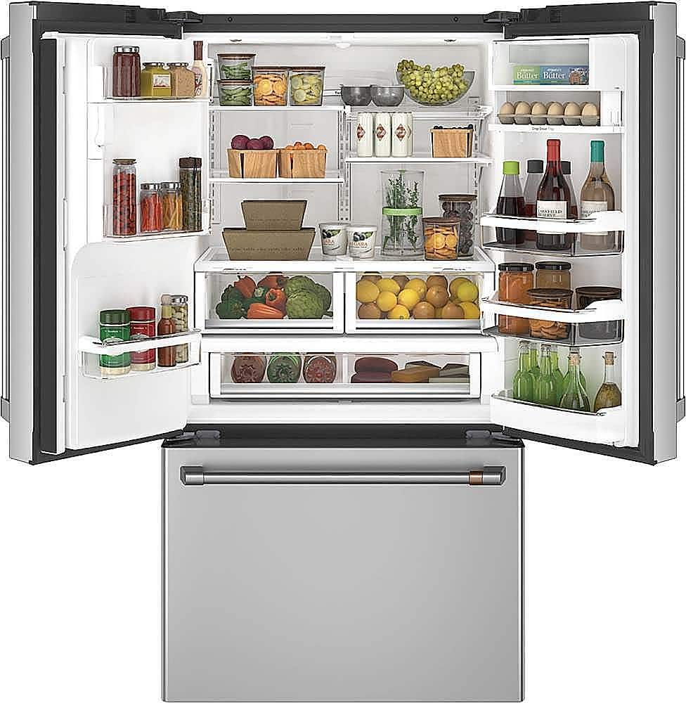Alt View 1. Café - 27.8 Cu. Ft. French Door Refrigerator with Keurig Brewing System, Customizable - Stainless steel.