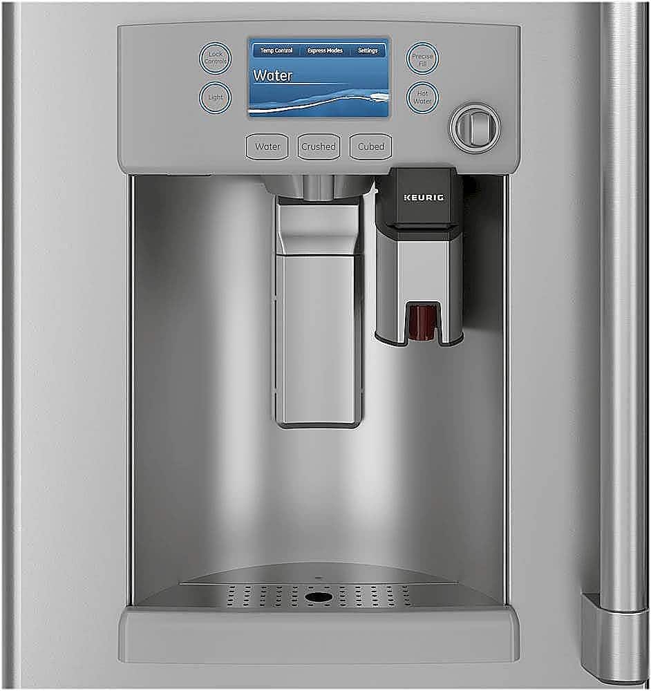 Alt View 4. Café - 27.8 Cu. Ft. French Door Refrigerator with Keurig Brewing System, Customizable - Stainless steel.