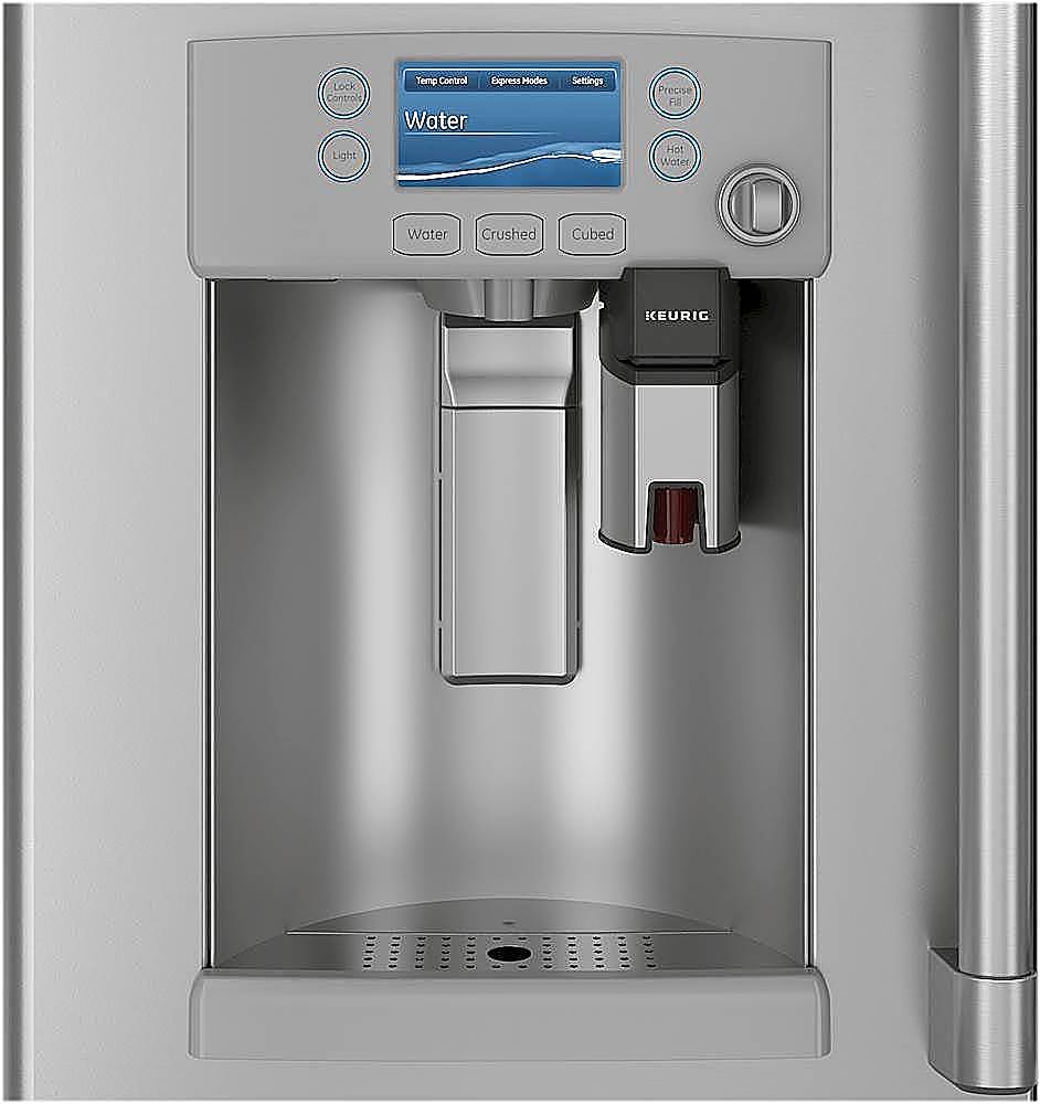 Alt View 4. Café - 27.8 Cu. Ft. French Door Refrigerator with Keurig Brewing System, Customizable - Stainless steel.