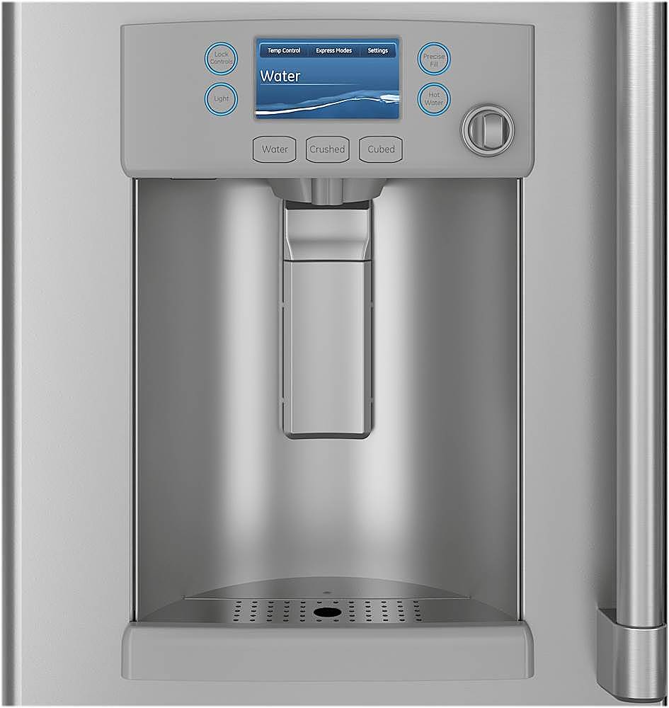 Alt View 4. Café - 27.8 Cu. Ft. French Door Refrigerator with Hot Water Dispenser, Customizable - Stainless steel.