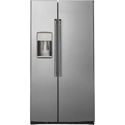 Front. Café - 21.9 Cu. Ft. Side-by-Side Counter-Depth Refrigerator, Customizable - Stainless steel.