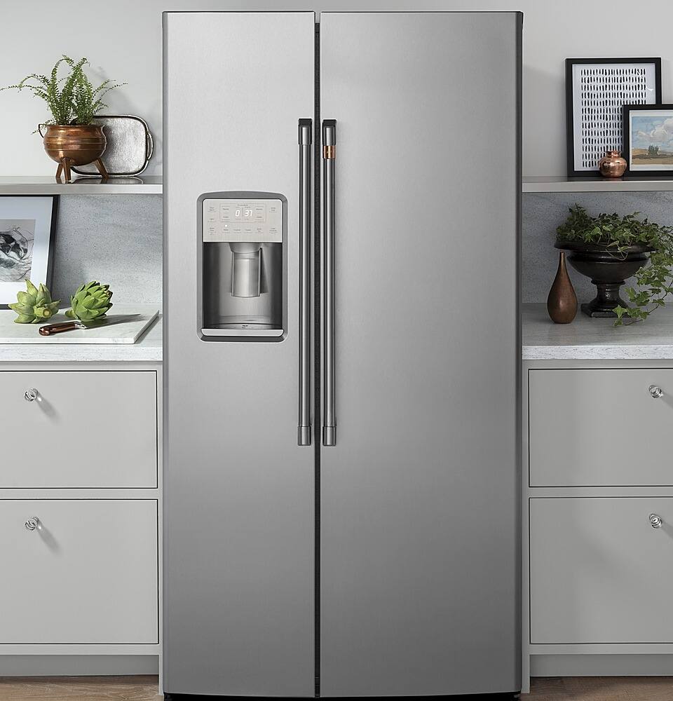 Alt View 11. Café - 21.9 Cu. Ft. Side-by-Side Counter-Depth Refrigerator, Customizable - Stainless steel.