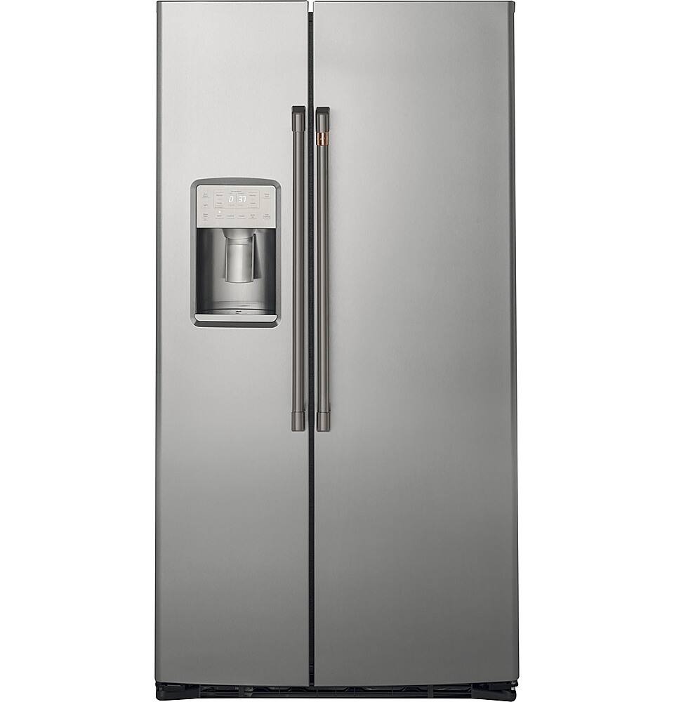 Alt View 36. Café - 21.9 Cu. Ft. Side-by-Side Counter-Depth Refrigerator, Customizable - Stainless steel.