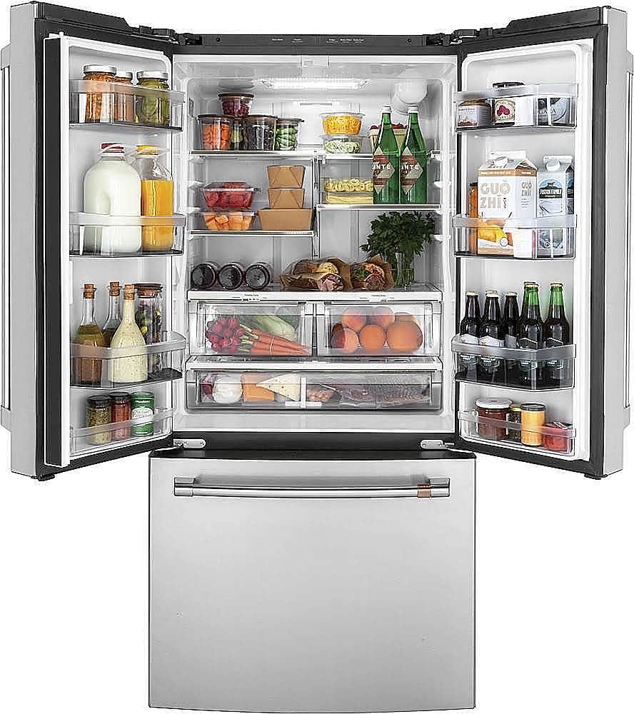 Alt View 1. Café - 18.6 Cu. Ft. French Door Counter-Depth Refrigerator, Customizable - Stainless steel.