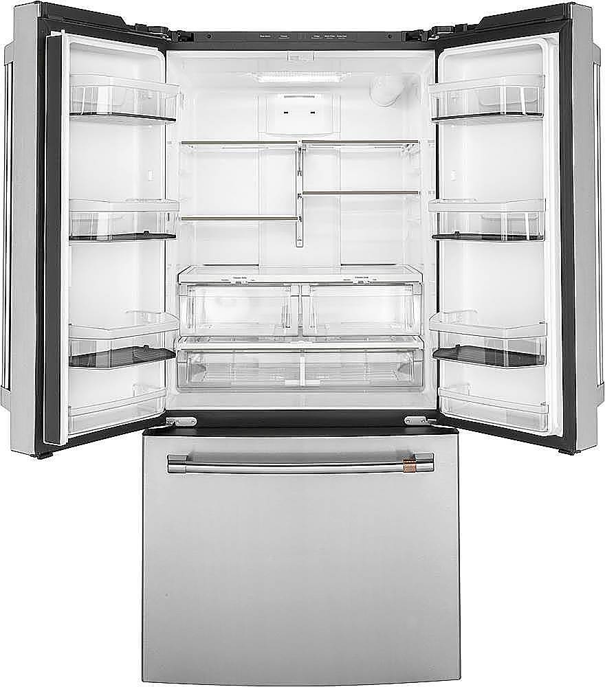 Alt View 2. Café - 18.6 Cu. Ft. French Door Counter-Depth Refrigerator, Customizable - Stainless steel.