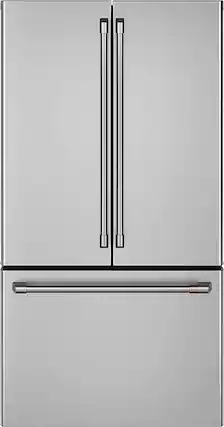 Front. Café - 23.1 Cu. Ft. French Door Counter-Depth Refrigerator, Customizable - Stainless steel.