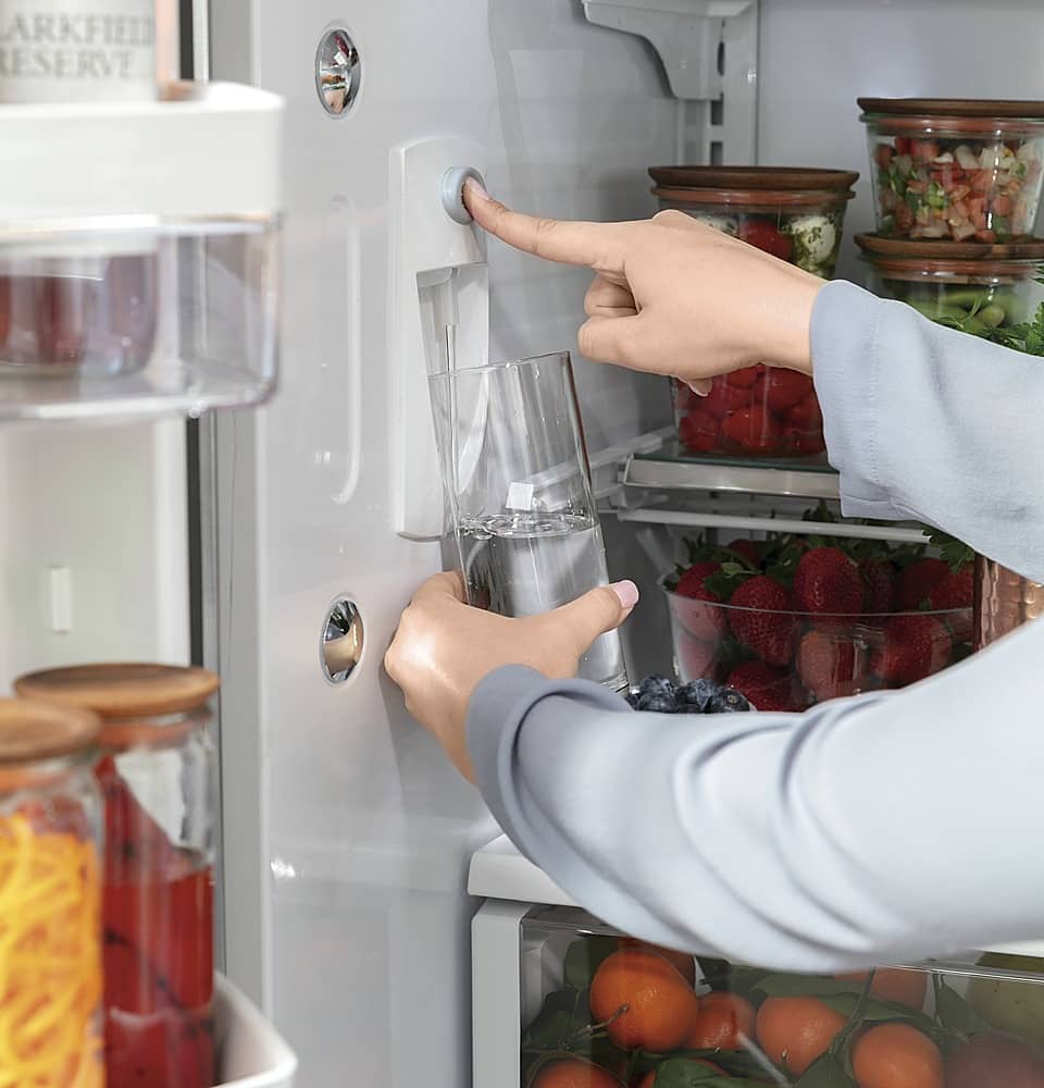 Alt View 17. Café - 23.1 Cu. Ft. French Door Counter-Depth Refrigerator, Customizable - Stainless steel.