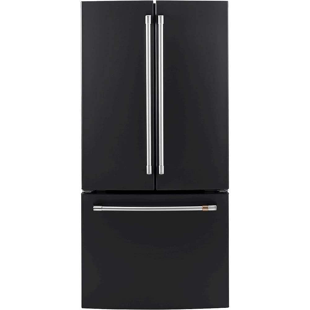 Café - 18.6 Cu. Ft. French Door Counter-Depth Smart Refrigerator, Customizable - Matte Black - Front_Zoom