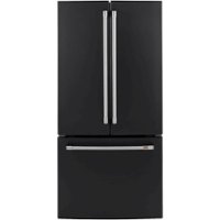 Café - 18.6 Cu. Ft. French Door Counter-Depth Refrigerator, Customizable - Matte Black - Front_Zoom