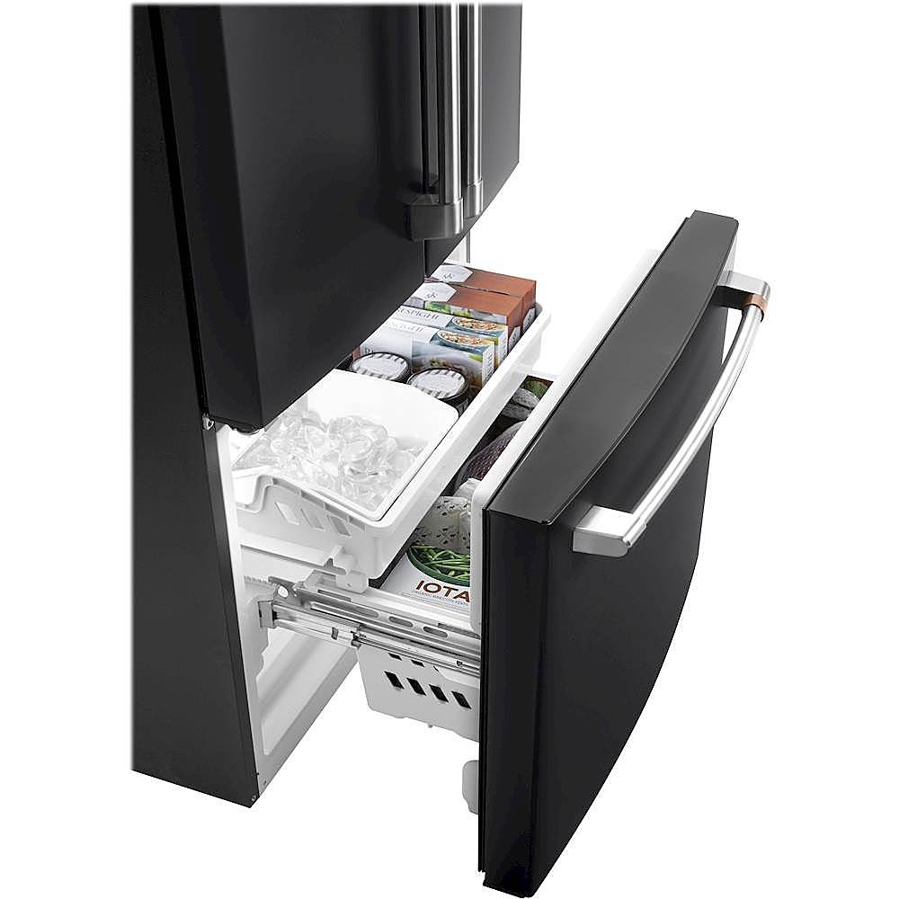 Alt View 12. Café - 18.6 Cu. Ft. French Door Counter-Depth Refrigerator, Customizable - Matte Black.