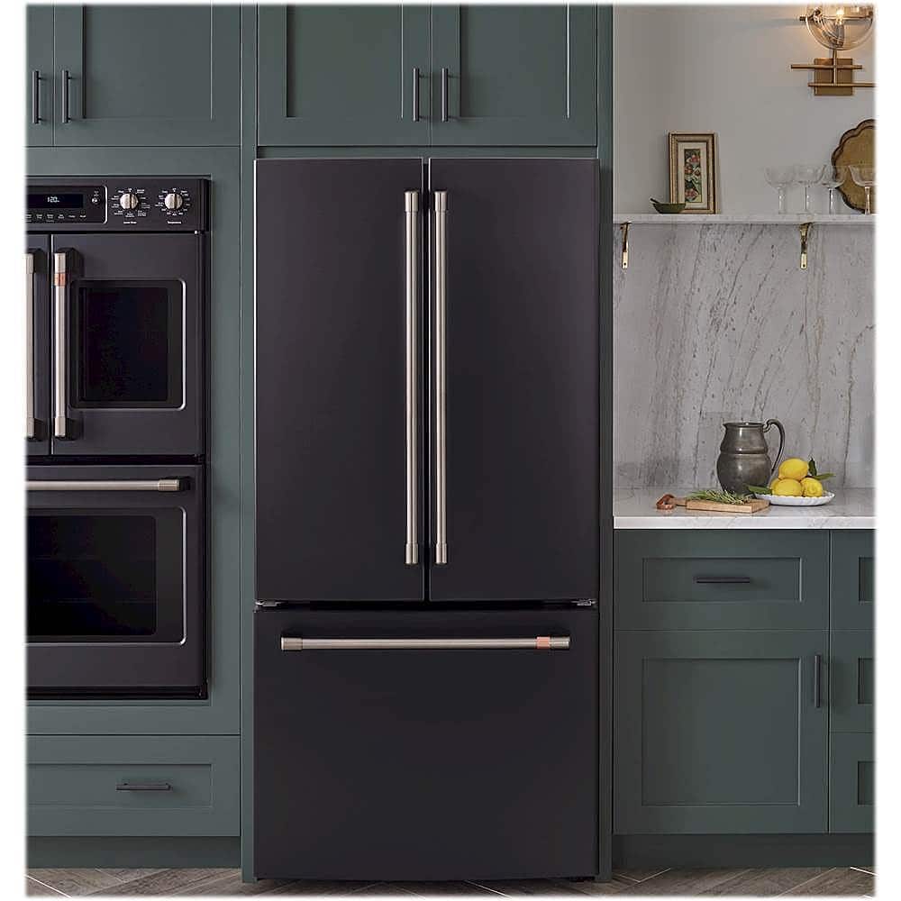 Alt View 15. Café - 18.6 Cu. Ft. French Door Counter-Depth Refrigerator, Customizable - Matte Black.