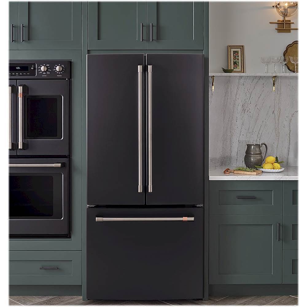 Alt View 15. Café - 18.6 Cu. Ft. French Door Counter-Depth Refrigerator, Customizable - Matte Black.