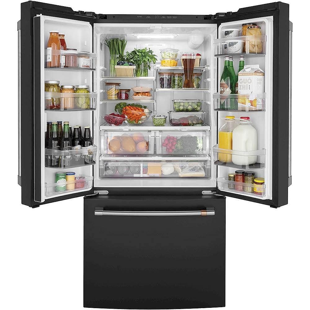 Alt View 1. Café - 18.6 Cu. Ft. French Door Counter-Depth Refrigerator, Customizable - Matte Black.