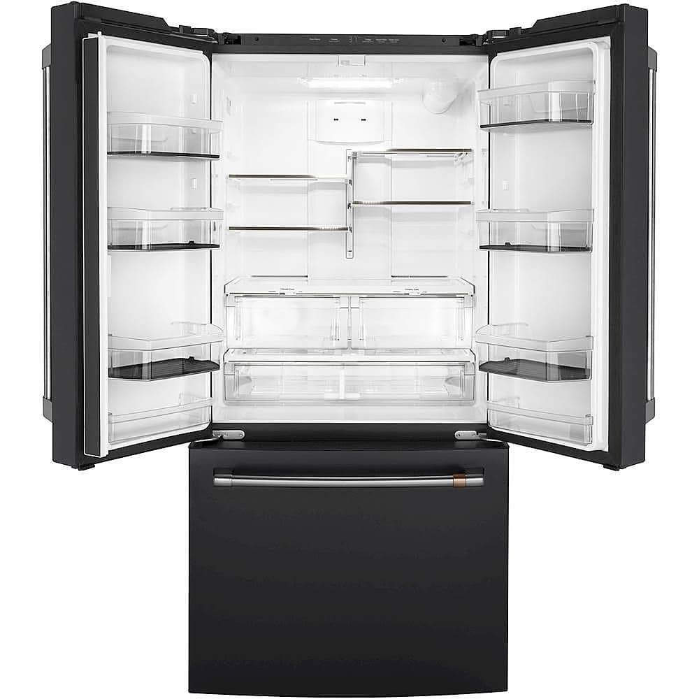 Alt View 2. Café - 18.6 Cu. Ft. French Door Counter-Depth Refrigerator, Customizable - Matte Black.