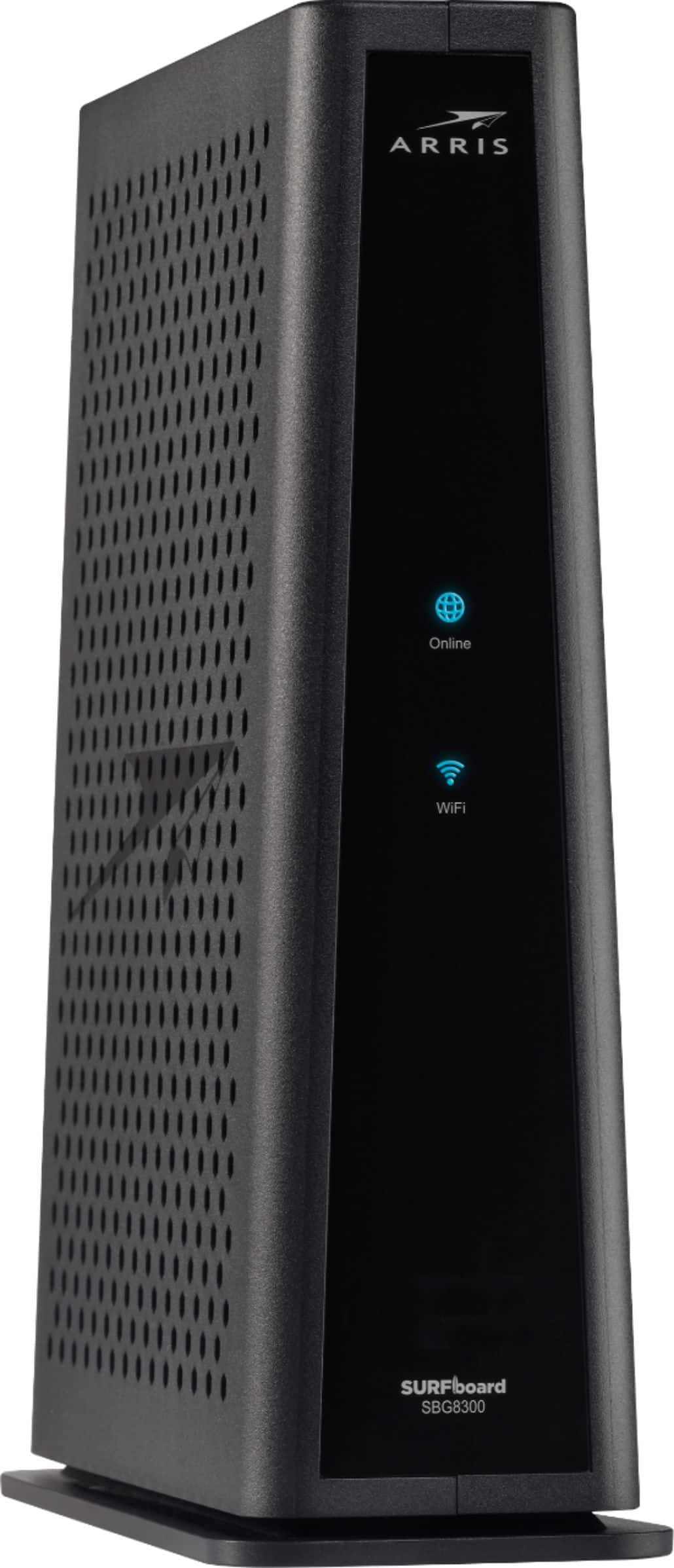 Left. ARRIS - SURFboard DOCSIS 3.1 Cable Modem & Dual-Band Wi-Fi Router for Xfinity and Cox service tiers - Black.