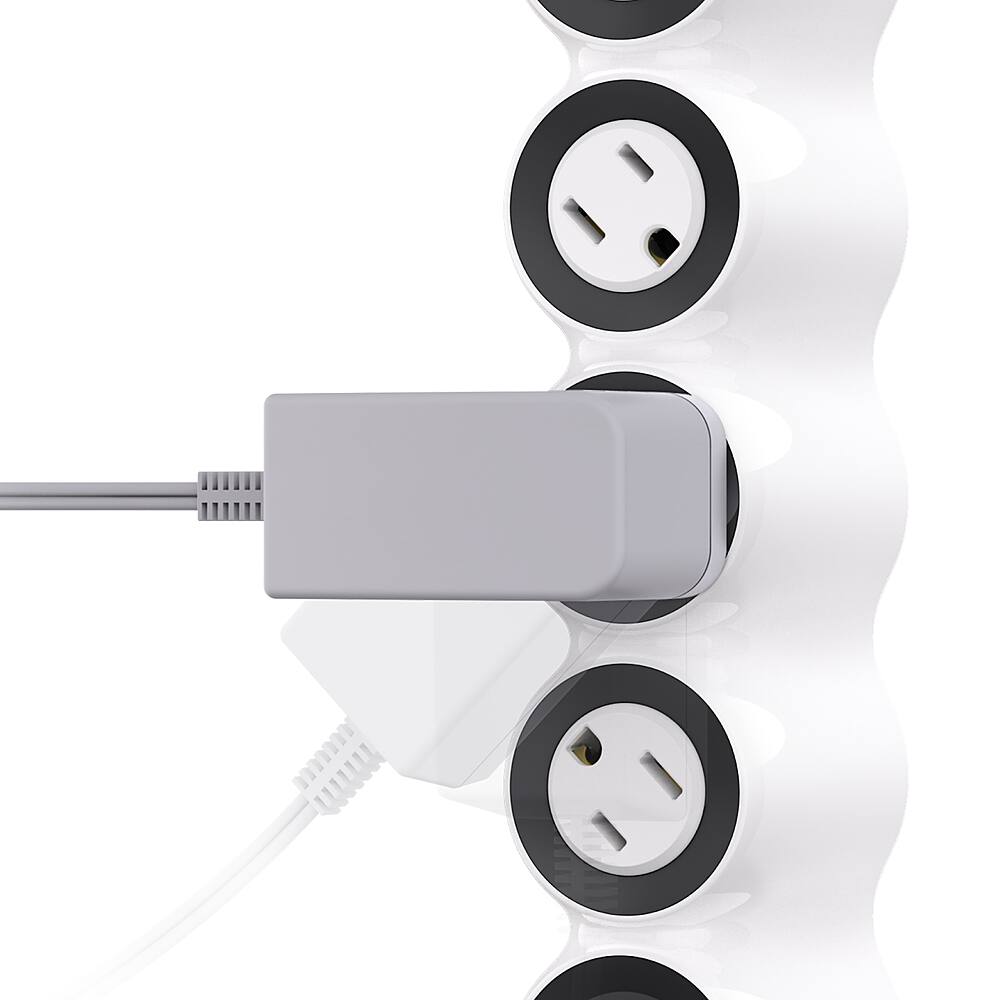 Alt View 11. 360 Electrical - PowerCurve77, 4 Rotating Outlets/2 USB-A and 2 USB-C 1080 Joules Surge Protector - White.