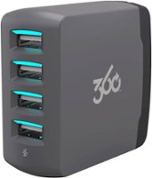 360 Electrical - Vivid8.0™ USB Power Adapter - Black - Front_Zoom