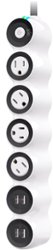 360 Electrical - PowerCurve24, 4 Rotating Outlets/4 USB-A 1080 Joules Surge Protector - White - Front_Zoom