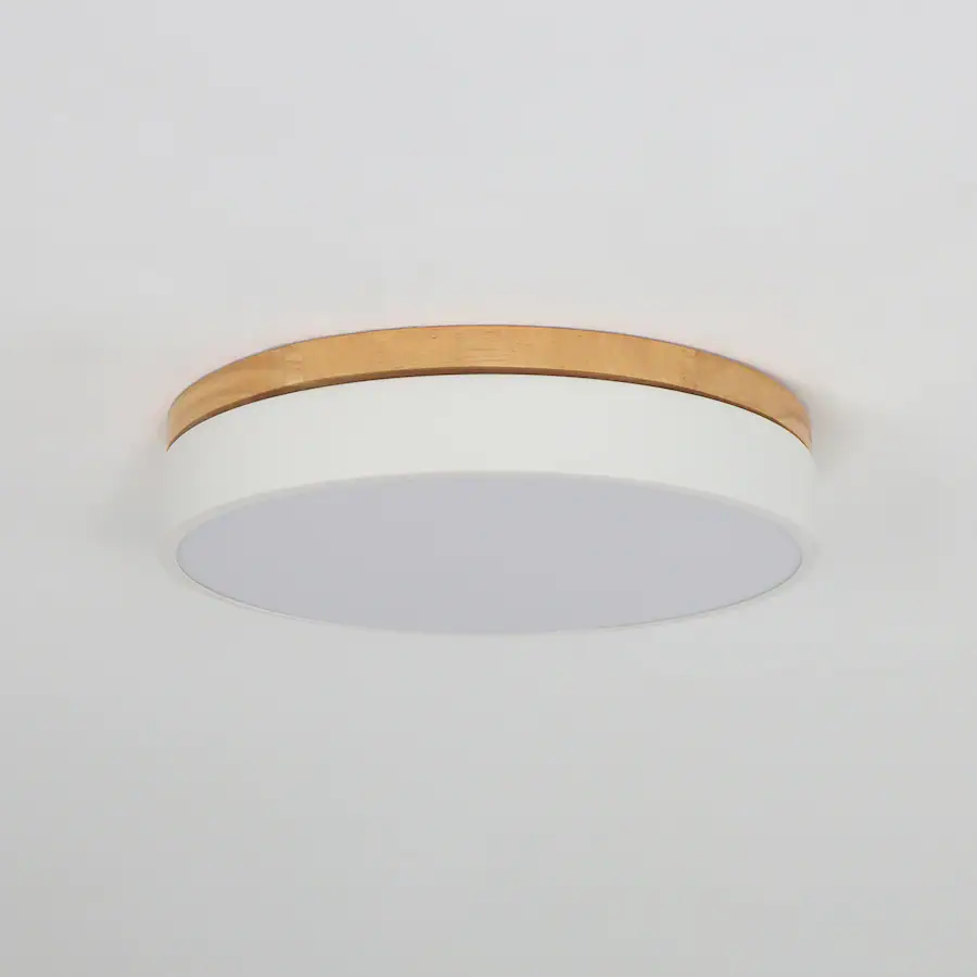 Ceiling Pendant Light Rounded Umeiluce Modern Round LED Flush Mount Ceiling Light Iron and Wood ...