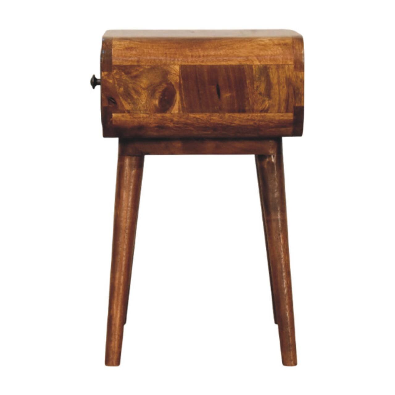 Alt View 4. Artisan Furniture - Artisan Furniture Solid Wood Avora Mini Chestnut Nightstand with 1 drawer - Chestnut.