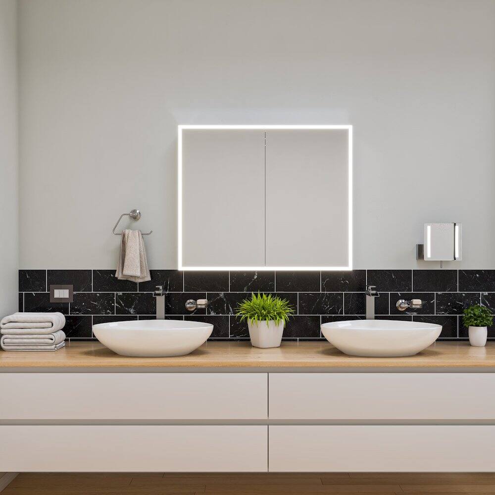 Alt View 1. Alfi - White 23" Fancy Above Mount Ceramic Sink - White.