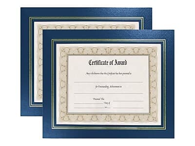 NuDell - Vinyl/Cardboard Certificate Frames, Leatherette 2/Pack (21201) - Blue price history on PriceWatchPro