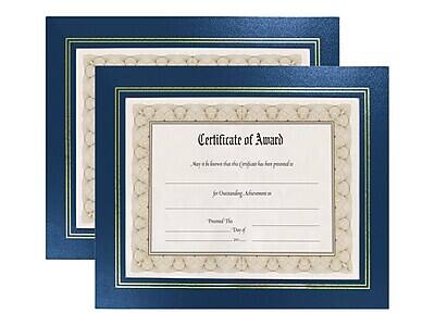 NuDell - Vinyl/Cardboard Certificate Frames, Leatherette 2/Pack (21201) - Blue