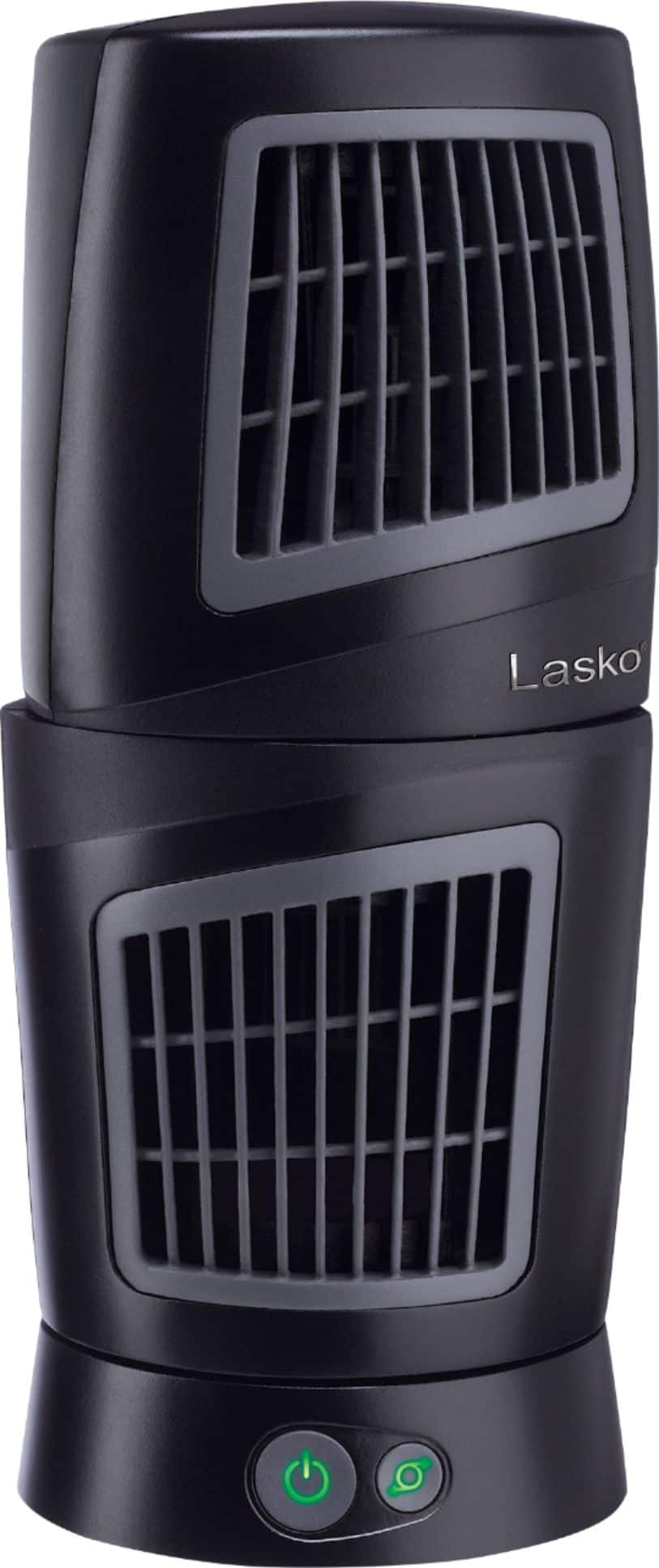 Front. Lasko - 3- Speed Twist-Top Tower Fan - Black.