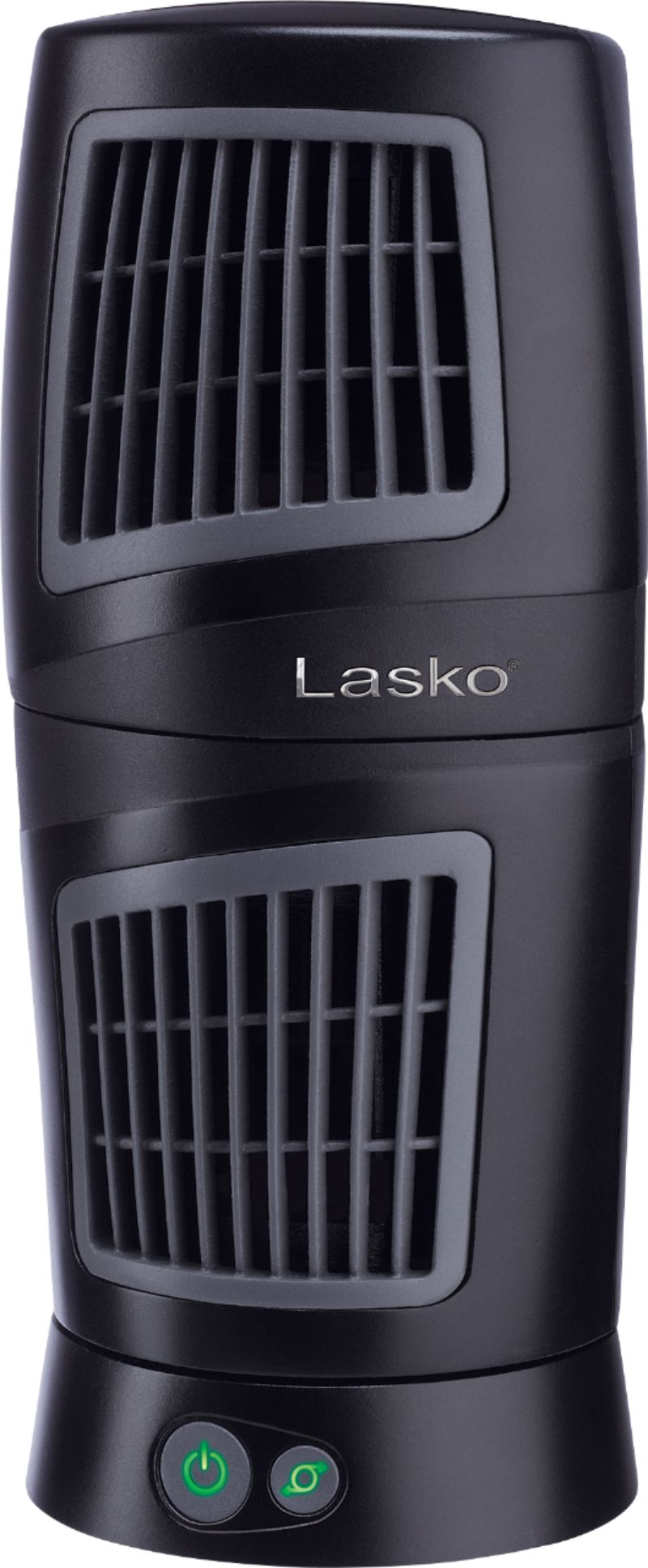 Left View: Lasko - 12 in. Oscillating Personal Table Fan with 3 Speeds - Black