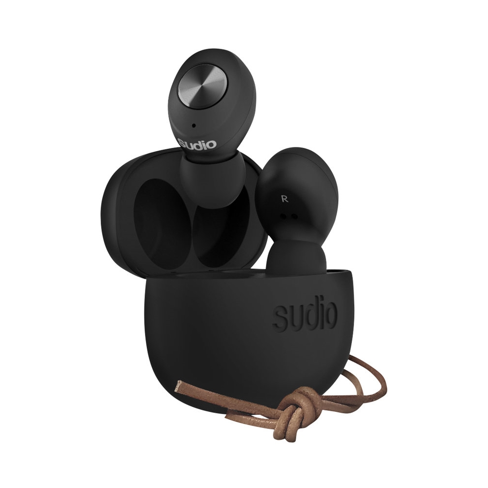 Left View: Sudio - Tolv In-ear True Wireless Headphones - Black