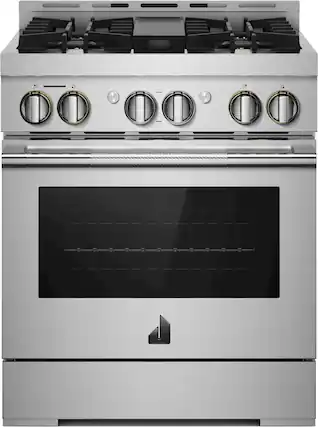 Front. JennAir - RISE 4.1 Cu. Ft. Self-Cleaning Freestanding Gas Convection Range - Stainless Steel.